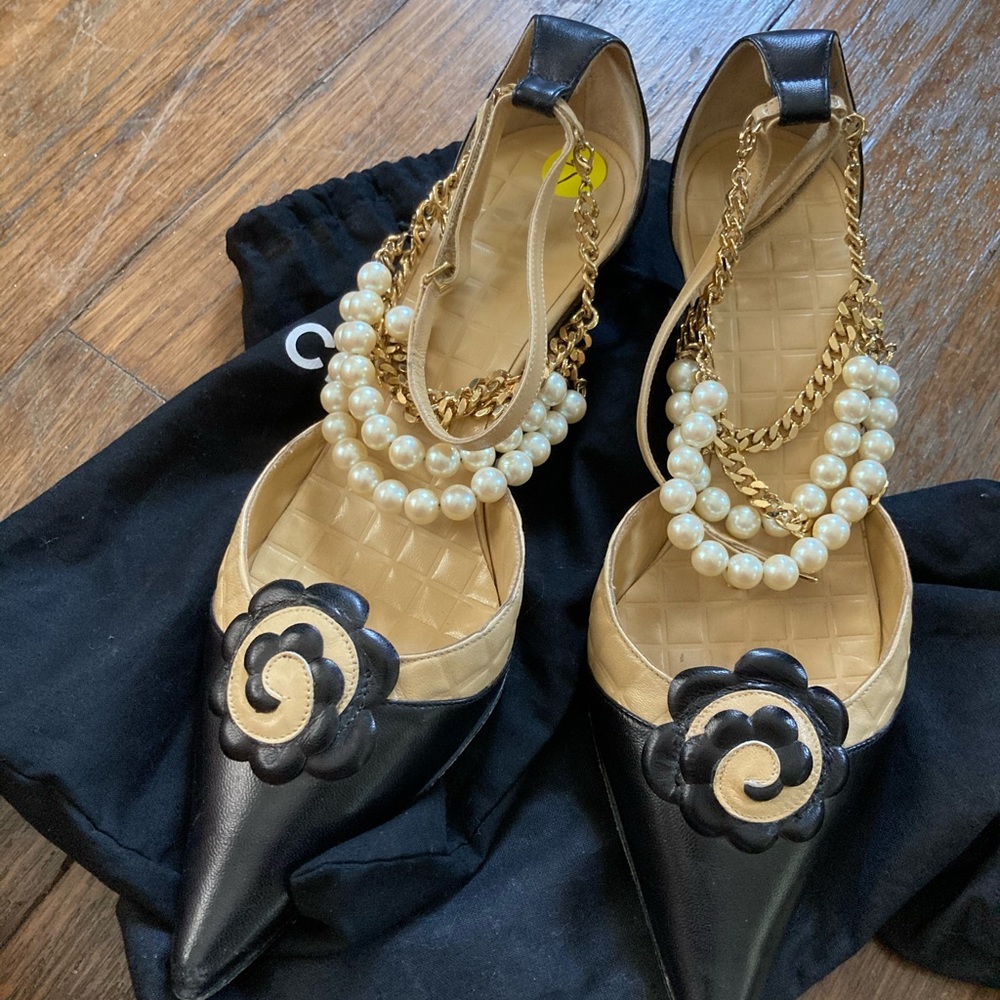 Chanel camellia heels